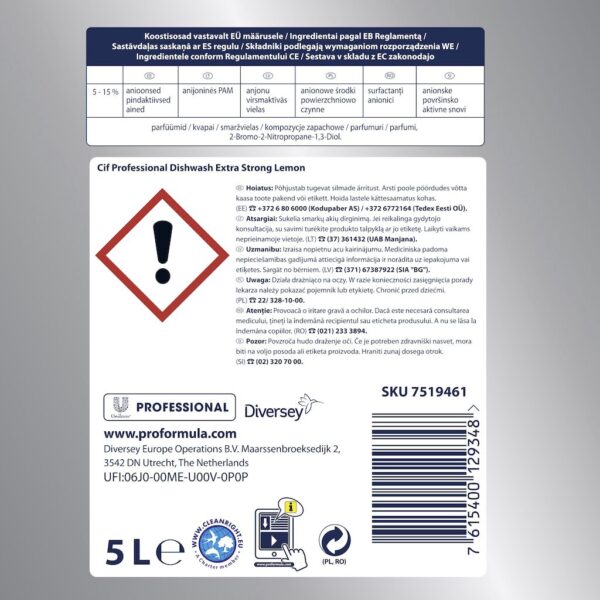 Cif Professional Detergent de vase concentrat, 5L – poza 3