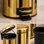 Coș de Gunoi Premium 5L Inox Gold cu Pedală-Elite – poza 2