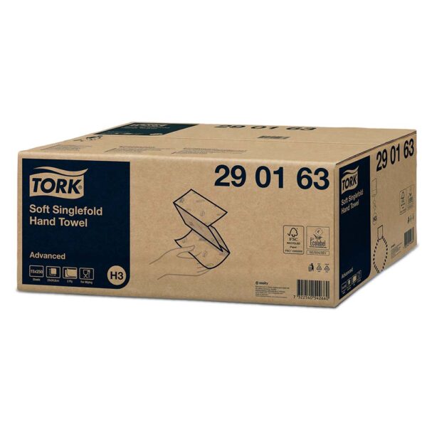 Servetele Tork albe pliate gofrate 2 pliuri 250Buc/Pac – poza 3