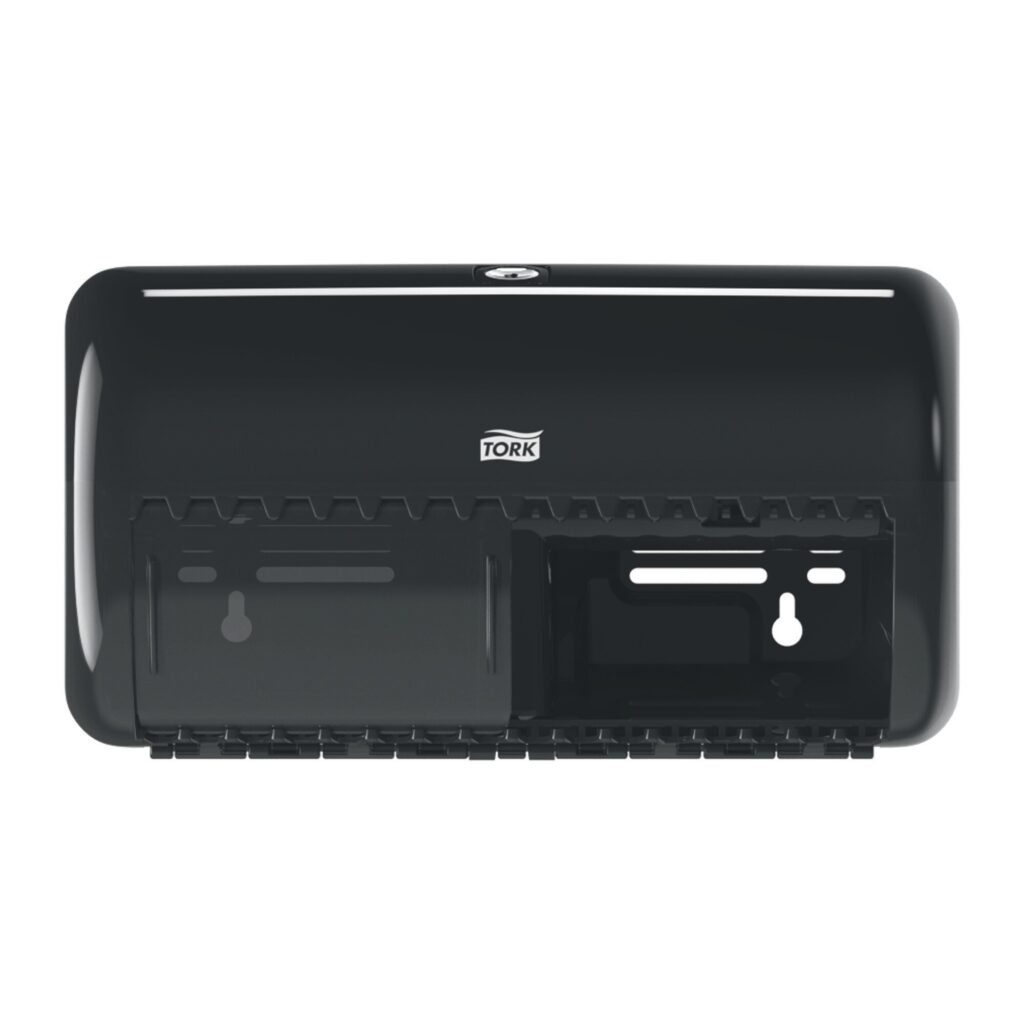 Dispenser hartie igienica conventionala Tork Negru 2 role mici – poza 1