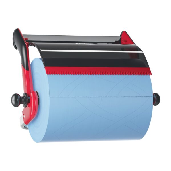 Dispenser de perete pentru lavete role industriale Tork Performace Negru/Rosu – poza 2