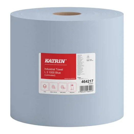 Katrin rola prosop ind., albastru, laminat, 3 str.Ø380mmx220mmx360m, 1000 foi – poza 2