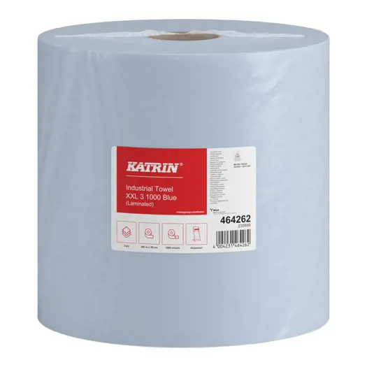 Katrin rola prosop ind. classic xxl, albastru, 3 str.,Ø390mmx380mmx380m, 1000 foi – poza 2