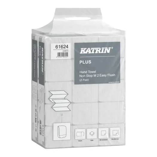 Katrin prosoape pliate "ZZ", alb,2 str,203x240mm,160foi/pac,15pac/bax – poza 2