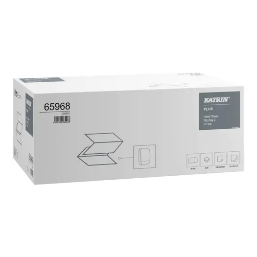Katrin prosoape pliate "V",alb,celuloza,2str,230x232mm,150 buc/pac,20pac/bax kn65968 – poza 2