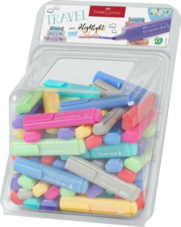 DISPLAY 100 BUC TEXTMARKER PASTEL PROMO FABER-CASTELL – poza 1
