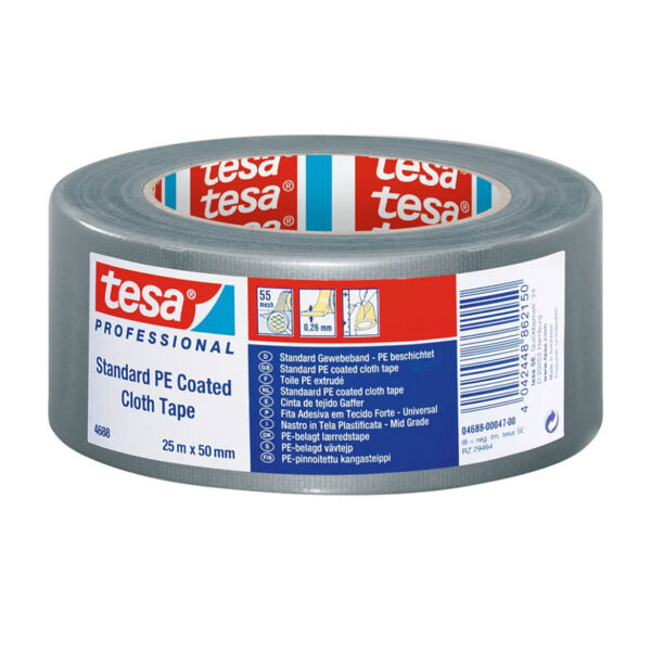 BANDA ADEZIVA TEXTILA ARGINTIE 25M 50MM TESA – poza 1