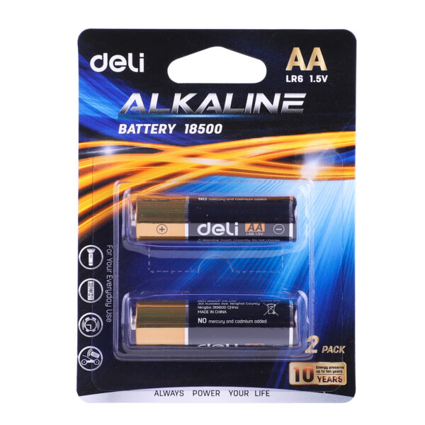 BATERII R6(AA) ALCALINE 2 BUC/SET DELI – poza 1