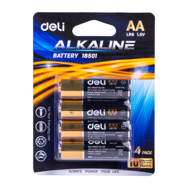 BATERII R6(AA) ALCALINE 4 BUC/SET DELI – poza 1
