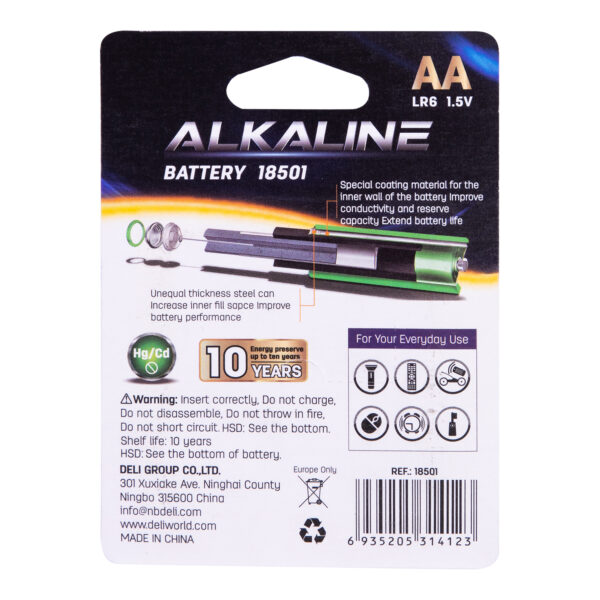 BATERII R6(AA) ALCALINE 4 BUC/SET DELI – poza 2