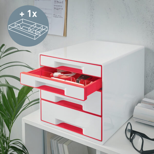 CABINET 4 SERTARE ALB/ROSU WOW LEITZ – poza 2