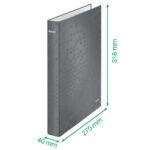 CAIET MECANIC A4 2 INELE 25MM/40MM ROSU WOW LEITZ – poza 3
