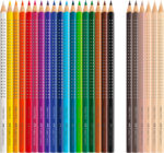 CREIOANE COLORATE 18+6 CULORI + TONURILE PIELII GRIP 2001 FABER-CASTELL – poza 2