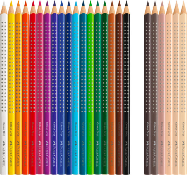 CREIOANE COLORATE 18+6 CULORI + TONURILE PIELII GRIP 2001 FABER-CASTELL – poza 2