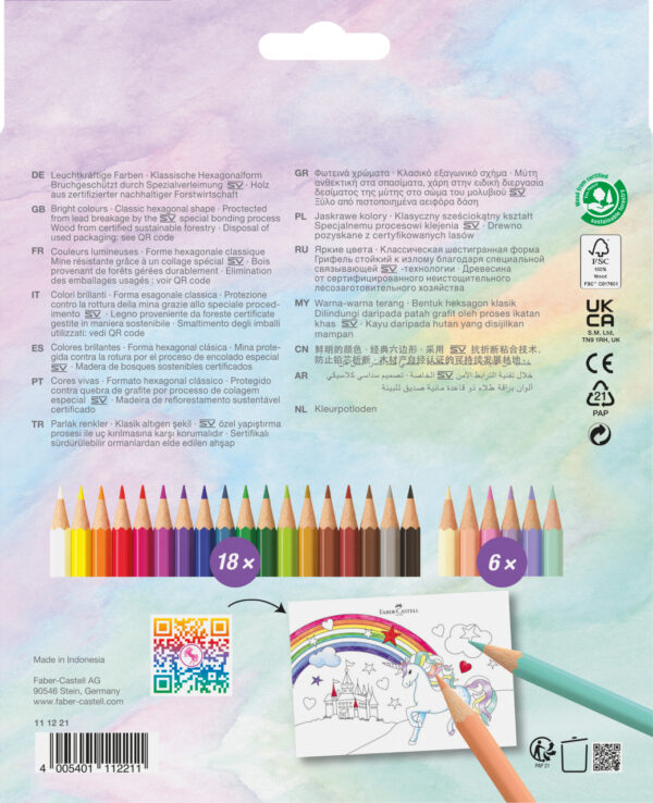 CREIOANE COLORATE 18+6 CULORI UNICORNI FABER-CASTELL – poza 3