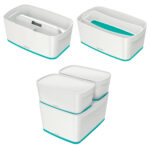 CUTIE DEPOZITARE CU CAPAC MICA ALB/GRI MYBOX LEITZ – poza 4