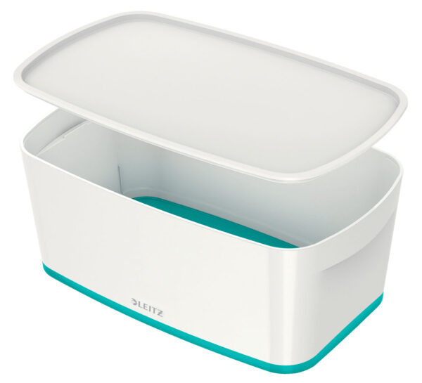 CUTIE DEPOZITARE CU CAPAC MICA ALB/GRI MYBOX LEITZ – poza 2