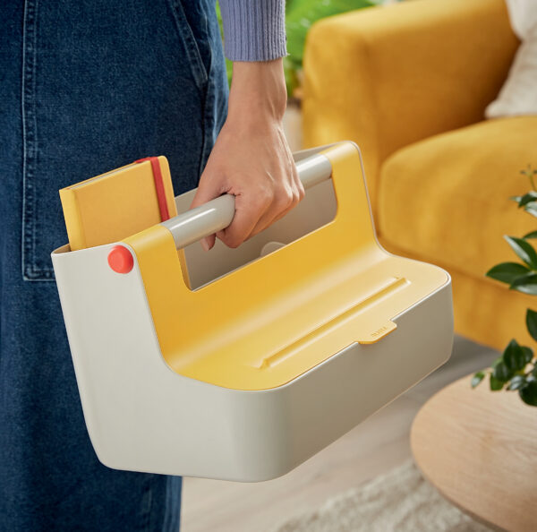 CUTIE PORTABILA CU ORGANIZATOR 36 x 19 x21 CM GALBEN CHIHLIMBAR COSY LEITZ – poza 3