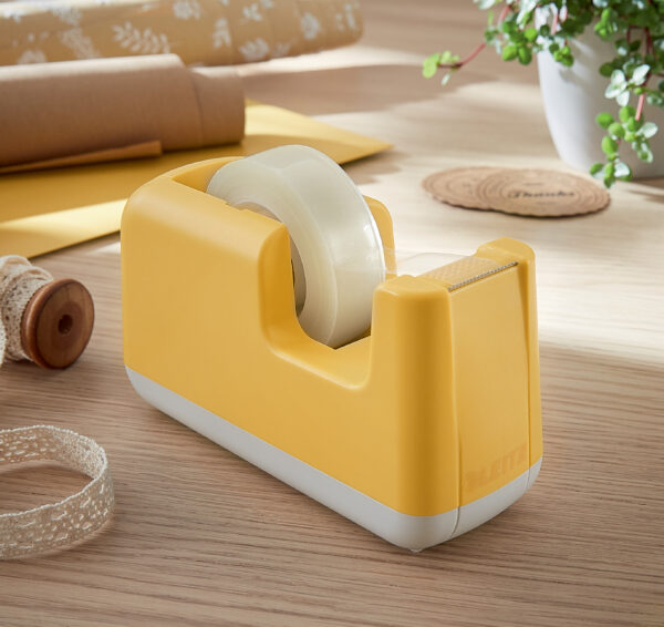 DISPENSER BANDA ADEZIVA 19 MM x 33 M GALBEN CHIHLIMBAR COSY LEITZ – poza 2