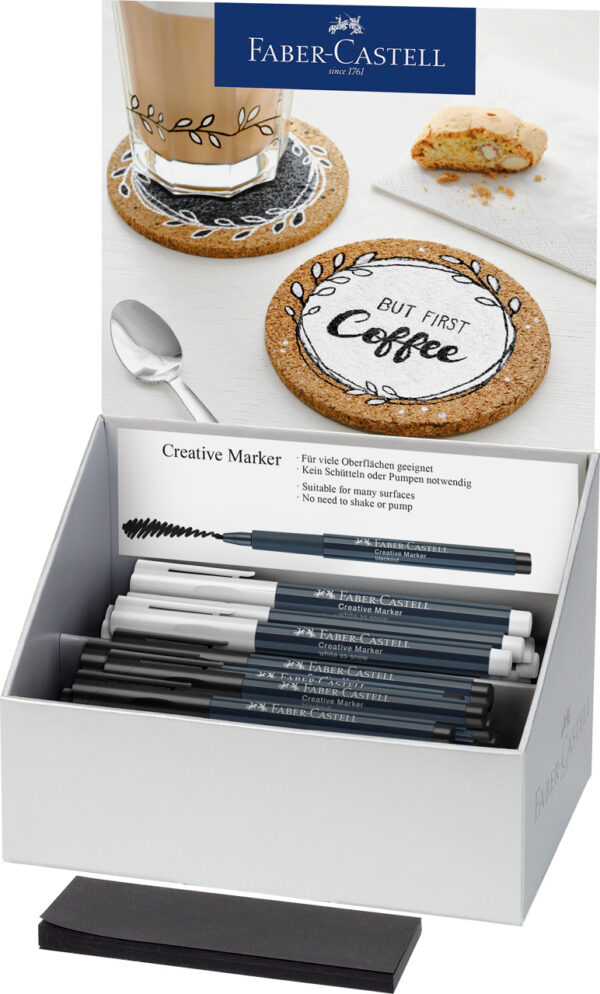 DISPLAY 50 BUC MARKER CREATIV ALB&NEGRU FABER-CASTELL – poza 1