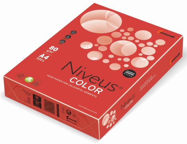HARTIE COPIATOR A4 ROSU INTENS 80G 500/TOP CO44 NIVEUS – poza 1