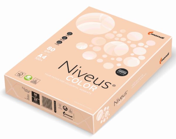 HARTIE COPIATOR A4 SALMON PAL 80G 500/TOP SA24 NIVEUS – poza 1