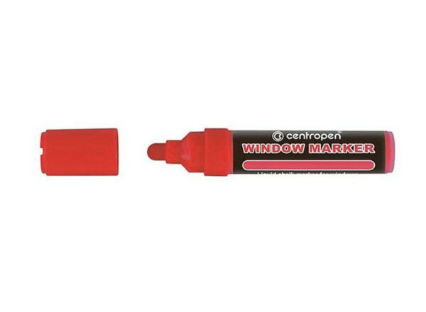 MARKER CRETA LICHIDA ROSU 2-15MM VARF ROTUND 9121 CENTROPEN – poza 1