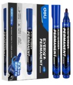 MARKER PERMANENT ALBASTRU VARF ROTUND 2.5MM DELI – poza 2