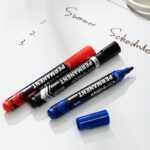 MARKER PERMANENT ALBASTRU VARF ROTUND 2.5MM DELI – poza 3