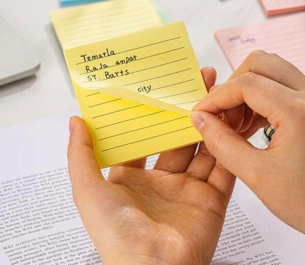 NOTES ADEZIV 76 x 101 MM 4 x 25 FILE R-V-G-A LINIAT DELI – poza 4