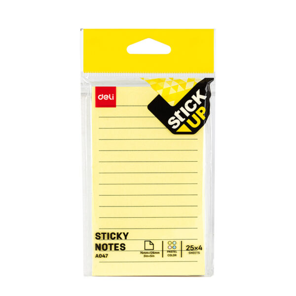 NOTES ADEZIV 76 x 126 MM 4 x 25 FILE R-V-G-A LINIAT DELI – poza 1