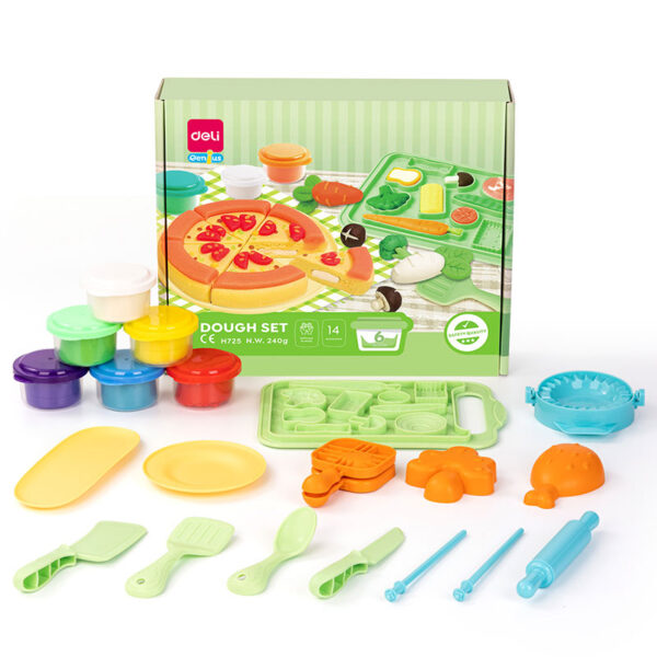 SET CREATIV PLASTILINA + 14 ACCESORII PIZZA, PASTA AND VEGGIE PARTY DELI – poza 1