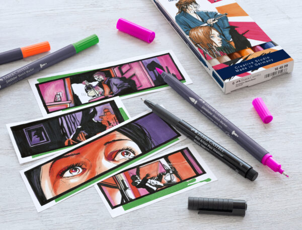 SKETCH MARKER 2 CAPETE ROZ PURPURIU MEDIU 125 GOLDFABER FABER-CASTELL – poza 5