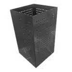 Cos scrumiera de exterior din metal cu insertii de lemn, gri antracit cu gratar – poza 4
