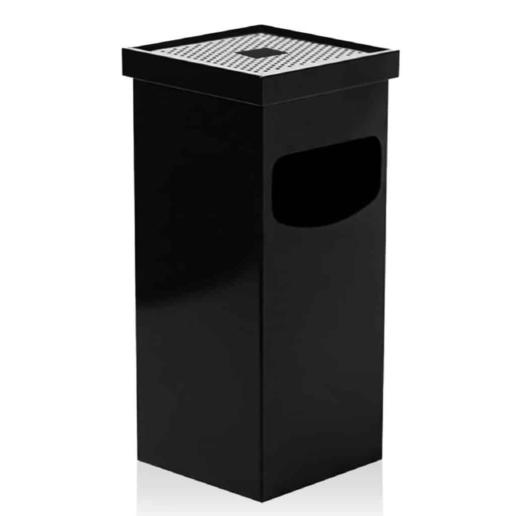 Scrumiera si cos de gunoi din otel carbon, neagra, 90L cu gratar – poza 1