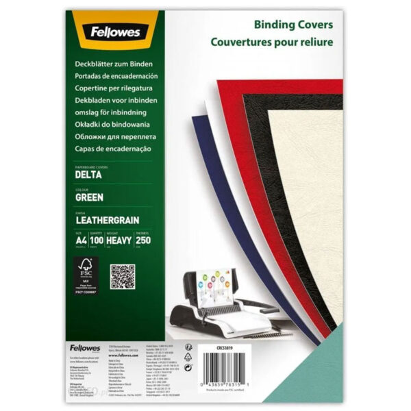 COPERTI CARTON A4 VERDE 100/TOP FELLOWES – poza 1