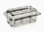 Caserole din PET 750gr cu capac inalt, transparente, 245x193x79 mm, 100 buc/set – poza 1