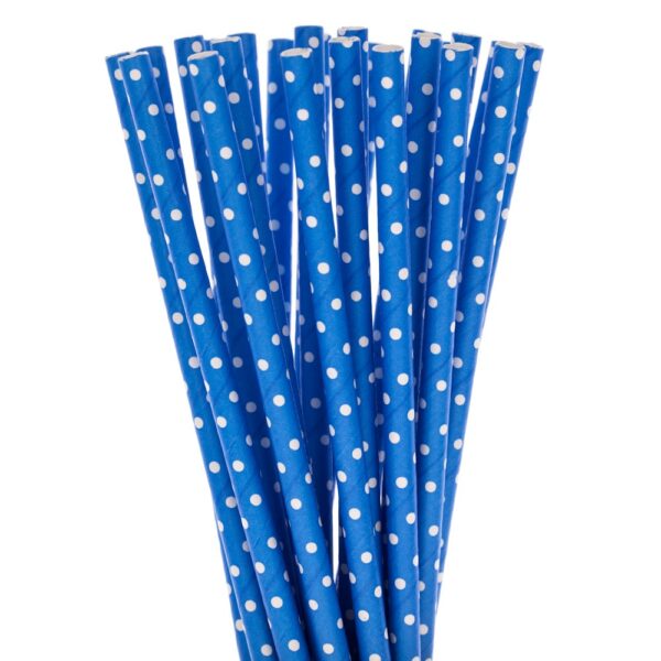Set 100 paie de hârtie, culoare albastru – buline mici albe – poza 1