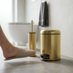 Set coș de gunoi premium 3L inox gold cu pedală Elite si perie WC Elite Gold – poza 3
