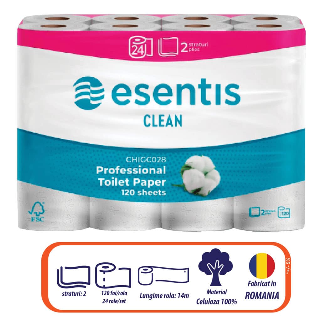 Hartie igienica Esentis Clean 2str 24role/set – poza 1