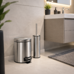 Set coș de gunoi premium 3L inox cu pedală Elite si perie WC Elite, antiamprenta – poza 5