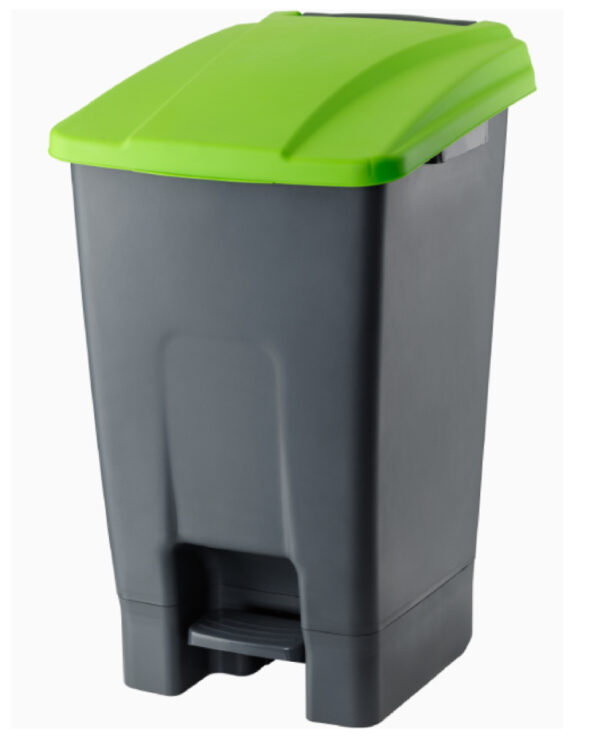 Cos reciclare selectiva – Pedala, 70L, corp gri, capac verde – poza 1