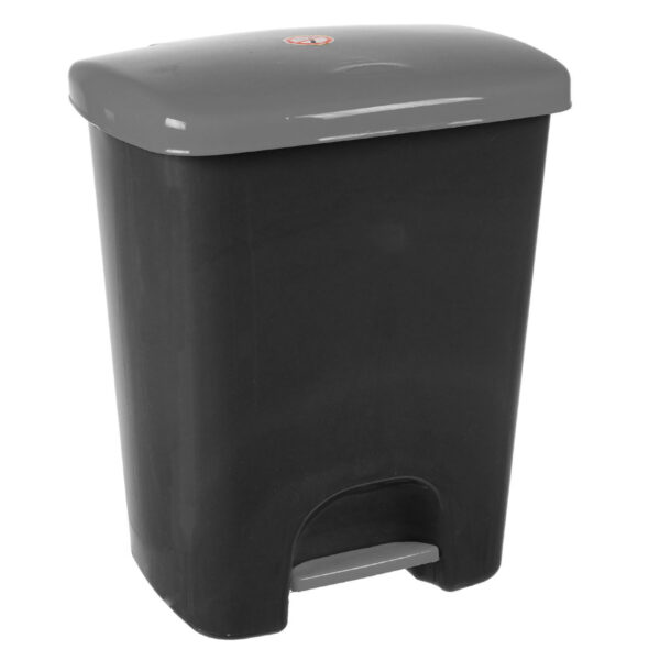 Coș de gunoi reciclare selectivă cu pedală 25L, corp gri, capac gri – poza 1