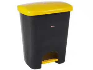 Coș de gunoi reciclare selectivă cu pedală 15L, corp gri, capac verde – poza 1