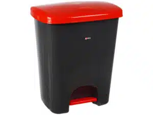 Coș de gunoi reciclare selectivă cu pedală 15L, corp gri, capac verde – poza 1