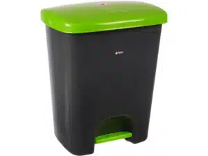 Coș de gunoi reciclare selectivă cu pedală 15L, corp gri, capac verde – poza 1