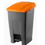 Cos reciclare selectiva – Pedala, 70L, corp gri, capac portocaliu – poza 1