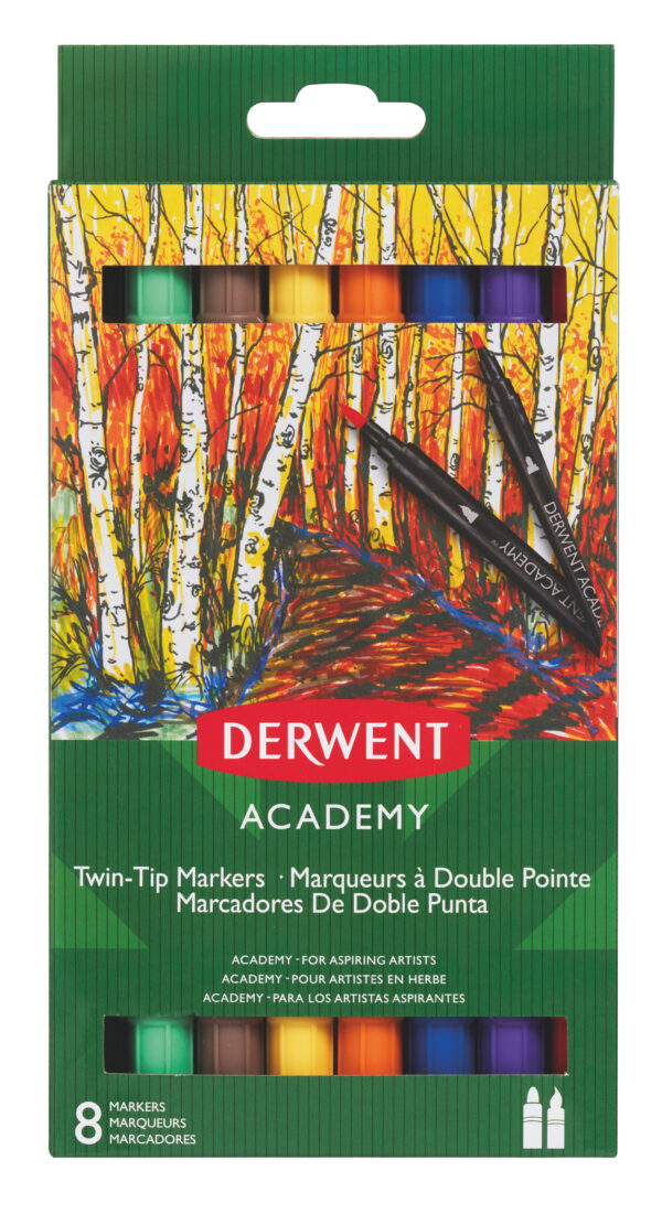MARKERE 2 CAPETE VARF PENSULA 8 BUC/SET DERWENT ACADEMY – poza 1