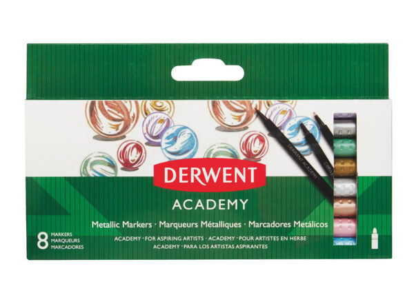 MARKERE METALICE 8 BUC/SET DERWENT ACADEMY – poza 1