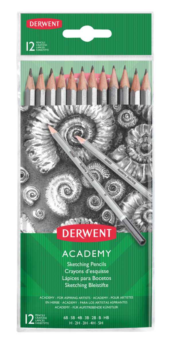 BLISTER 12 BUC CREIOANE GRAFIT 5H-6B DERWENT ACADEMY – poza 1